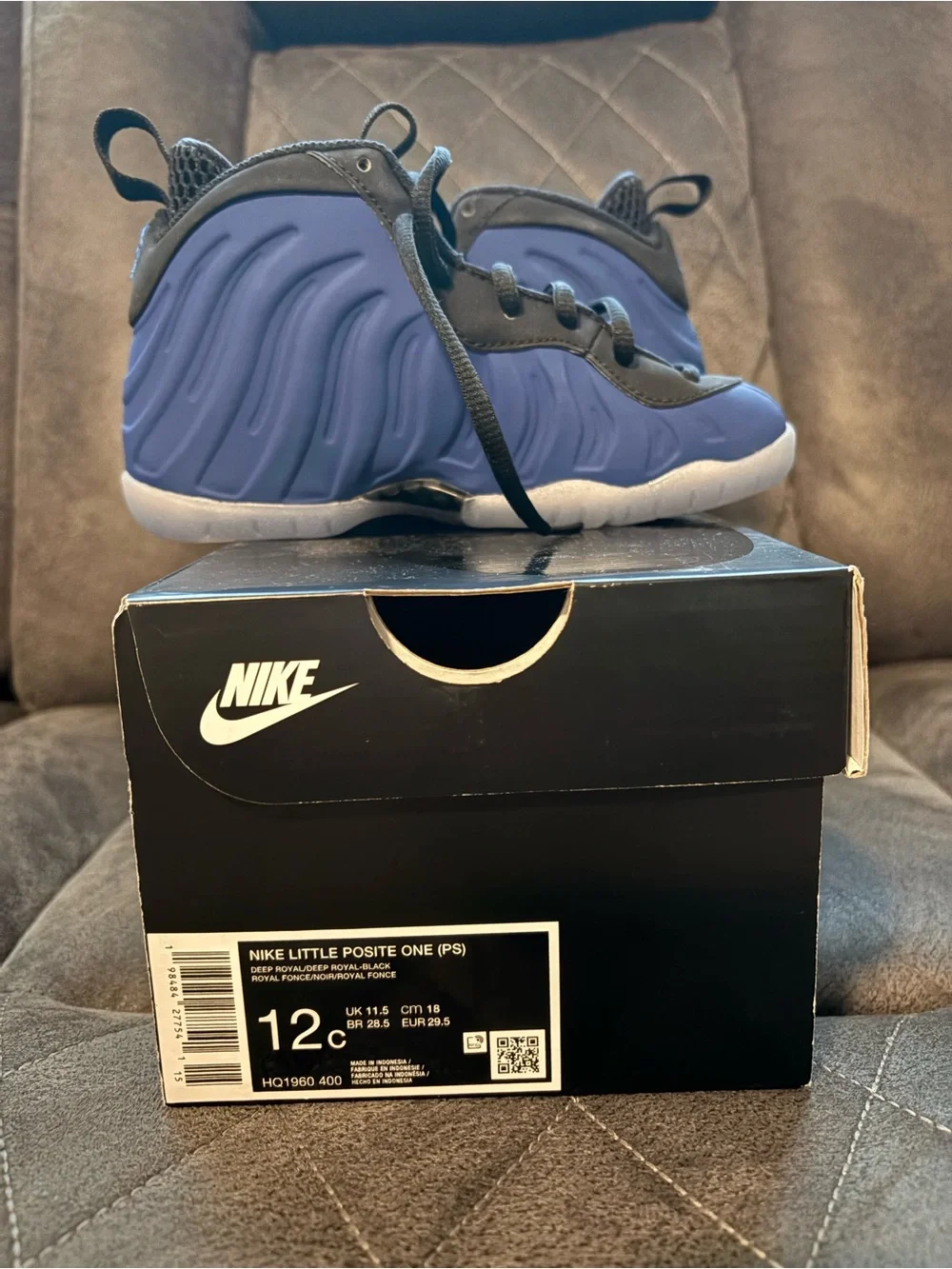 Nike Kids Foamposite One in Royal Blue and Black